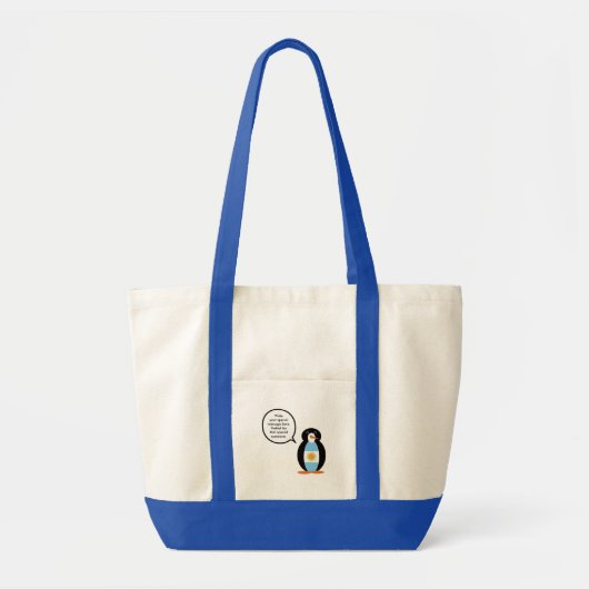 Tote Bag Drapeau argentin Parlant de Mme Penguin Personnali (Devant)