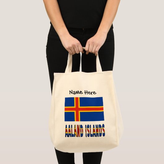 Tote Bag Drapeau Ashland Islands Ålander Personnalisé (Devant (produit))