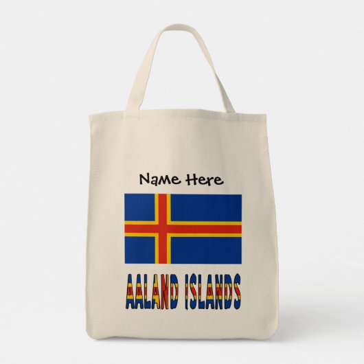 Tote Bag Drapeau Ashland Islands Ålander Personnalisé (Dos)