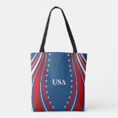 Tote Bag Drapeau bleu blanc rouge américain (Dos)