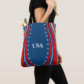 Tote Bag Drapeau bleu blanc rouge américain (De près)