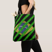 Tote Bag Drapeau brésilien de rayures (De près)
