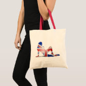 Tote Bag Drapeau britannique de silhouette de fille (Devant (produit))