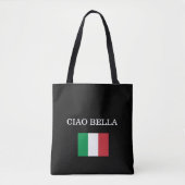 Tote Bag Drapeau CIAO BELLA Italie noire (Devant)