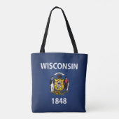 Tote Bag Drapeau cool De L'État Du Wisconsin (Dos)