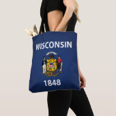 Tote Bag Drapeau cool De L'État Du Wisconsin (De près)