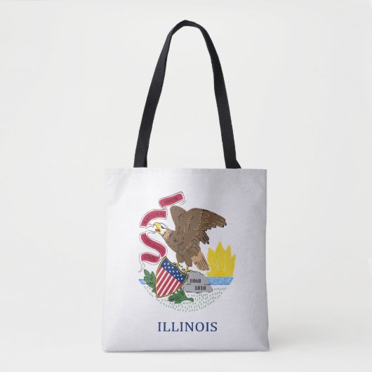 Tote Bag Drapeau cool De L'Illinois (Devant)