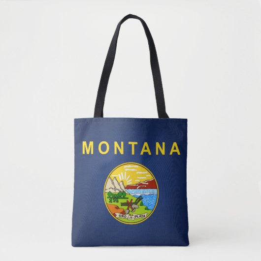 Tote Bag Drapeau cool Du Montana (Devant)