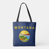 Tote Bag Drapeau cool Du Montana (Dos)