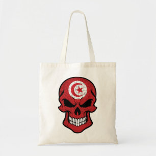 Tote Bag Drapeau crâne souriant de Tunisie