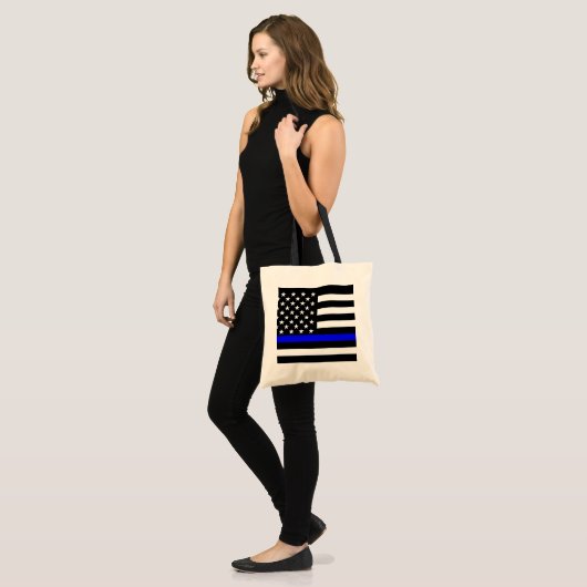 Tote Bag Drapeau de Blue Line USA (Devant (modèle))
