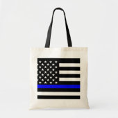 Tote Bag Drapeau de Blue Line USA (Devant)