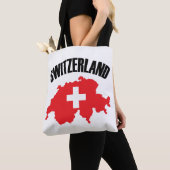 Tote Bag Drapeau de carte Suisse (De près)