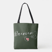 Tote Bag Drapeau de coeur de Brême, Allemagne (Dos)