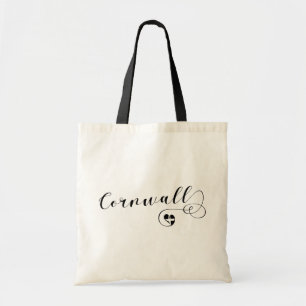Tote Bag Drapeau de Cornouailles St Piran au coeur, Cornoua
