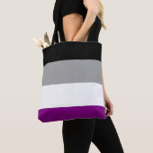 Tote Bag Drapeau de fierté asexué (De près)