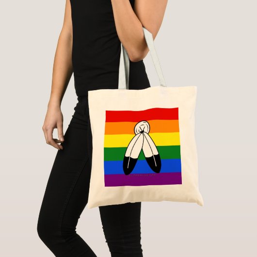 Tote Bag Drapeau de fierté bispirituel de SlipperyJoe's sym (Devant (produit))