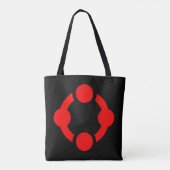 Tote Bag Drapeau de fierté de niche (noir) (Dos)