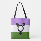 Tote Bag Drapeau de fierté genderqueer (Dos)