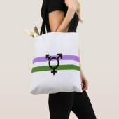 Tote Bag Drapeau de fierté genderqueer (De près)