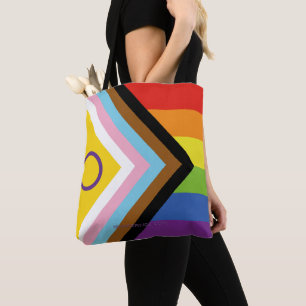 Tote Bag Drapeau de fierté intersexe de SlipperyJoe's fond
