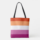 Tote Bag Drapeau de fierté lesbienne (5 bandes) (Dos)