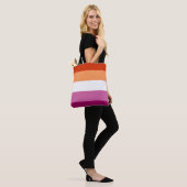 Tote Bag Drapeau de fierté lesbienne (5 bandes) (Sur le modèle)