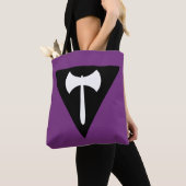 Tote Bag Drapeau de fierté lesbienne Hache violette (De près)