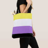 Tote Bag Drapeau de fierté non binaire (De près)