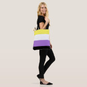 Tote Bag Drapeau de fierté non binaire (Sur le modèle)