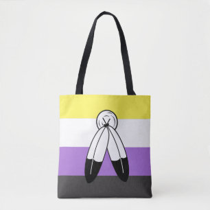 Tote Bag Drapeau de fierté non binaire à double esprit