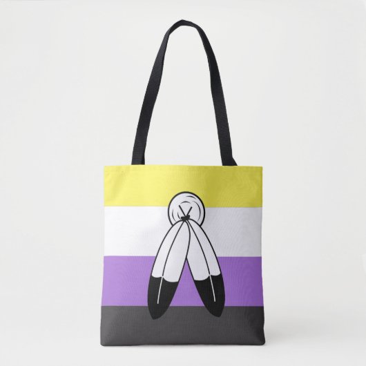 Tote Bag Drapeau de fierté non binaire à double esprit (Devant)