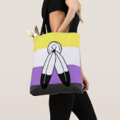Tote Bag Drapeau de fierté non binaire à double esprit (De près)