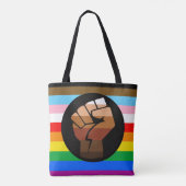 Tote Bag Drapeau de fierté POC de progrès LGBTQ+ (Dos)