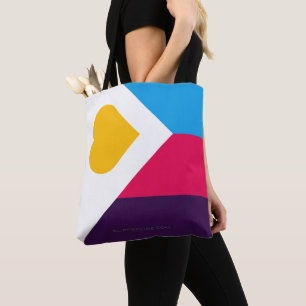 Tote Bag Drapeau de fierté polyamoureuse tricolore de Slipp