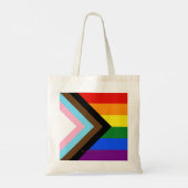 Tote Bag Drapeau de fierté Progress Pride de SlipperyJoe's (Dos)