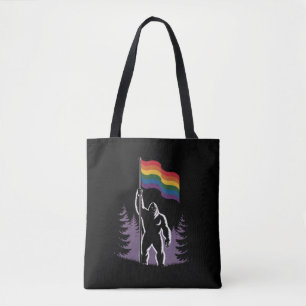 Tote Bag Drapeau de fierté progressiste LGBTQ Bigfoot Rock