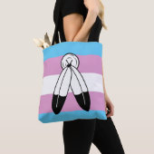 Tote Bag Drapeau de fierté trans bispirituel (De près)
