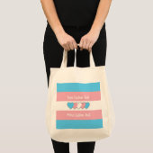 Tote Bag Drapeau de fierté transgenre avec texte (Devant (produit))