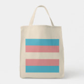 Tote Bag Drapeau de fierté transgenre avec texte (Dos)