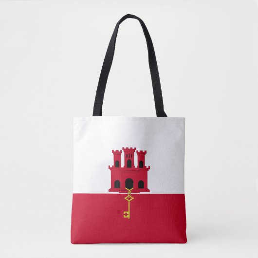 Tote Bag Drapeau de Gibraltar (Devant)