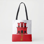 Tote Bag Drapeau de Gibraltar (Devant)