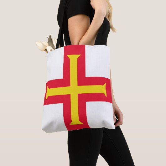 Tote Bag Drapeau de Guernesey (De près)
