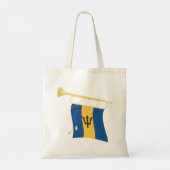 Tote Bag Drapeau de la Barbade avec Bugle Patriotique Caraï (Dos)