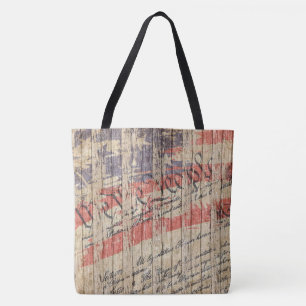 Tote Bag *~* Drapeau de la Constitution rustique patriotiqu