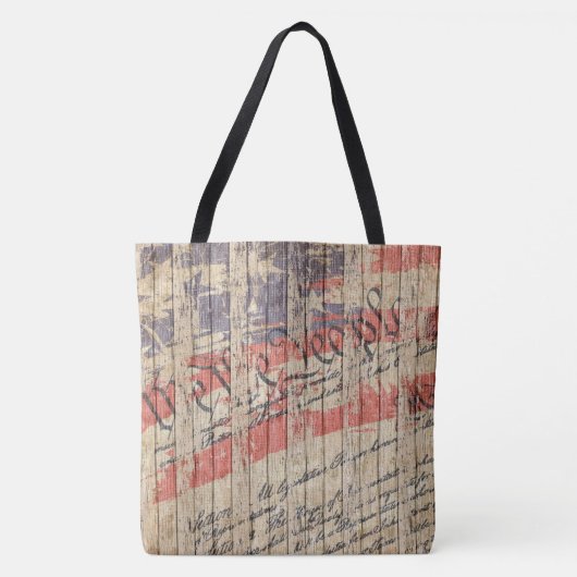 Tote Bag *~* Drapeau de la Constitution rustique patriotiqu (Devant)