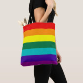 Tote Bag Drapeau de la Fierté arc-en-ciel 7 bandes (De près)