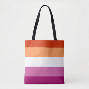 Tote Bag Drapeau de la fierté lesbienne (5 bandes)