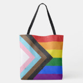 Tote Bag Drapeau de la fierté Progressiste (Dos)