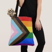 Tote Bag Drapeau de la fierté Progressiste (De près)